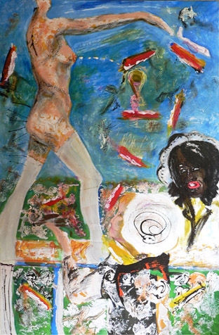 2007 martin franke, präsident beware of your children, 195 x 120 cm, 2007